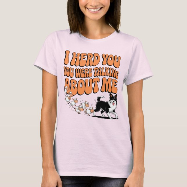 T-shirt Amusant Bordure Collie Herding Sheep Conception de (Devant)