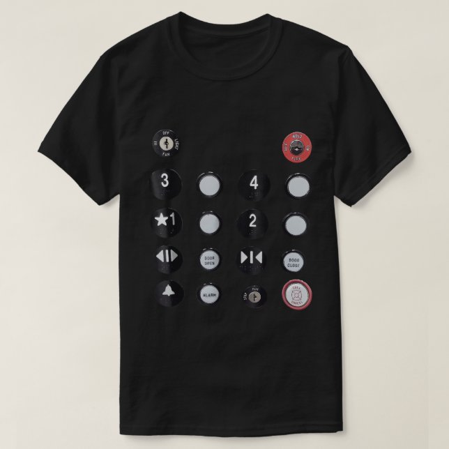 T-Shirt amusant - Bouton d'ascenseur Tee (Design devant)