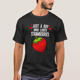 T-shirt Amusant Boy Strawberry Design Pour Hommes Enfants 