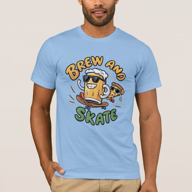 T-shirt amusant brasser et patiner (Devant)