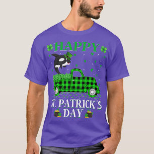 T-shirt Amusant Buffalo Plaid Camion Vert Orca Fish St Pat