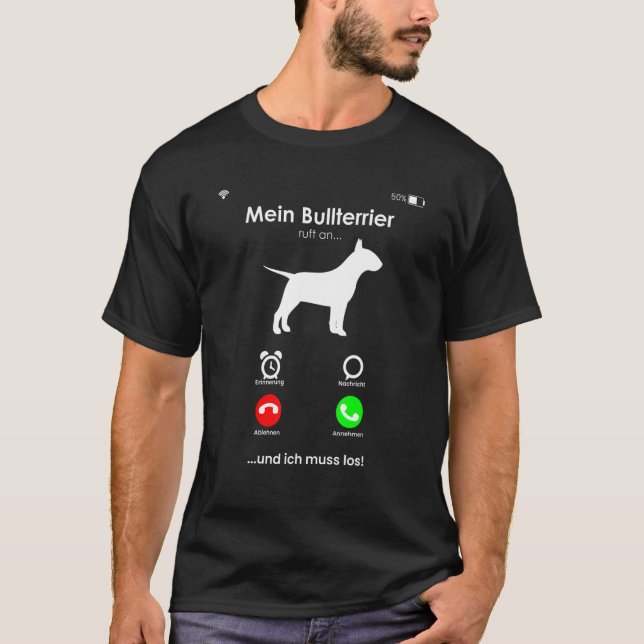 T-shirt Amusant Bull Terrier Chien Design (Devant)