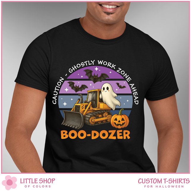T-shirt Amusant Bulldozer Ghost personnalisable Halloween (Créateur téléchargé)