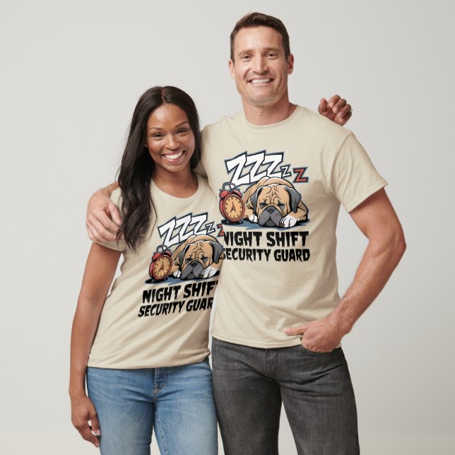 T-shirt Amusant Bullmastiff Night Shift Security Guard (Unisexe)
