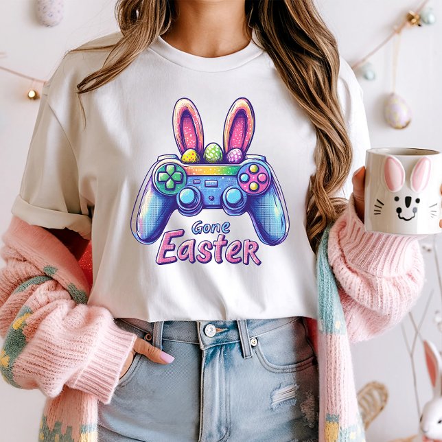 T-shirt Amusant Bunny Gamer Contrôleur Pâques (Créateur téléchargé)