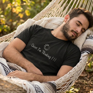 T-shirt Amusant Calme Je Pense Typographie Blanche