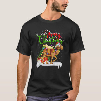 T-shirt Amusant Camel Amoureux des animaux Xmas Éclairage 