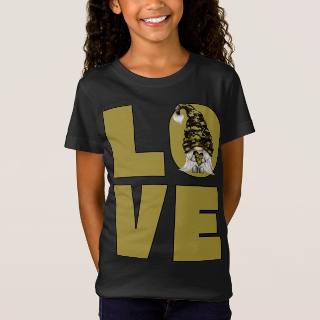 T-Shirt Amusant Camo Gnome Grand-pa Camouflage Vétérinaire (Devant)