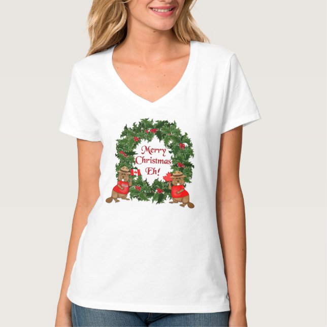T-shirt Amusant canado Christmas Eh (Devant)