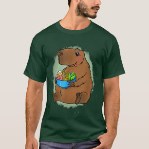 T-shirt Amusant Capybara Manger Ramen Noodles Lover