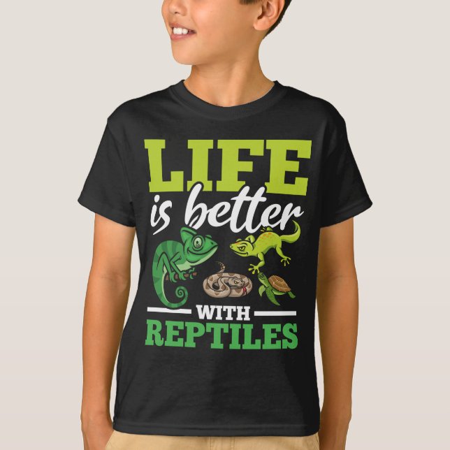 T-shirt Amusant Chameleon Serpent Gecko Tortue Reptile Lov (Devant)