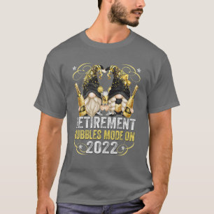 T-shirt Amusant Champagne Retraité Gnome Dire Pour Retrait