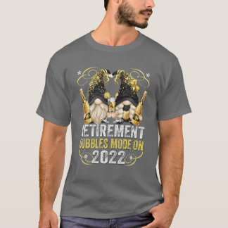 T-shirt Amusant Champagne Retraité Gnome Dire Pour Retrait