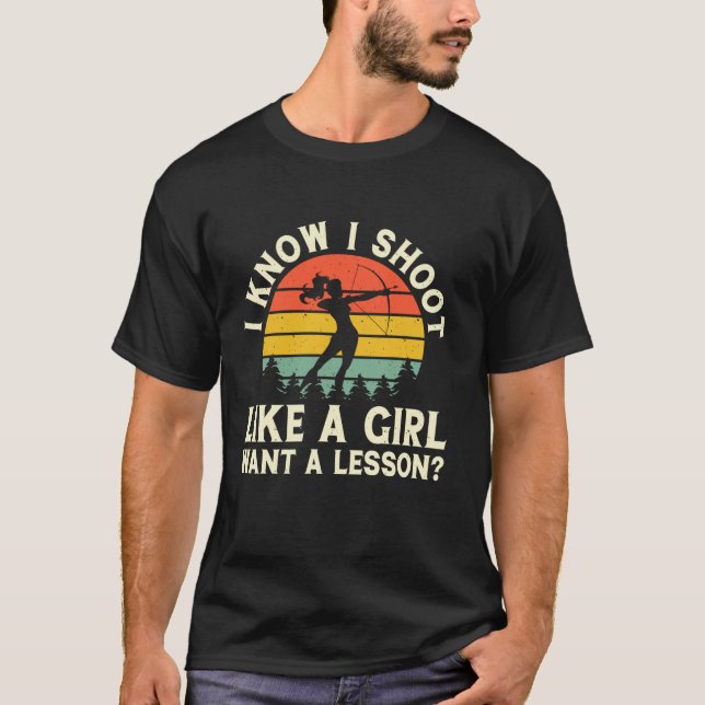 T-shirt Amusant Chasseur de tir à l'arc Long Bow Tirage pa (Devant)