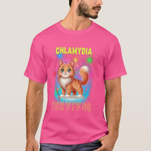 T-shirt Amusant Chat Meme Chlamydia Survivor Humour Pour l