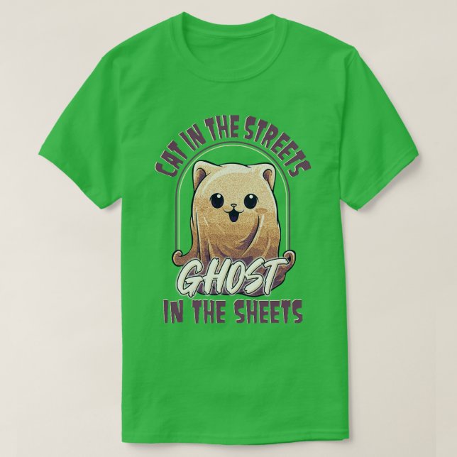 T-shirt Amusant Chat Pun De Chat Ghost Graphisme Hommes En (Design devant)