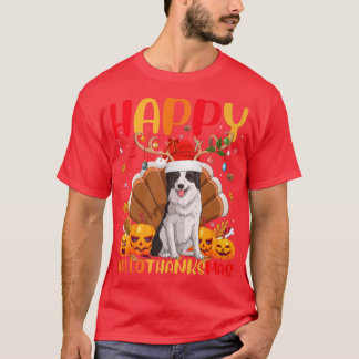 T-shirt Amusant Chien Happy Bordure Collie Chien Bonjour M
