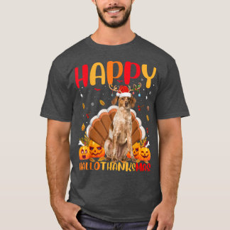 T-shirt Amusant Chien Happy Brittany Chien Espagnol Bonjou