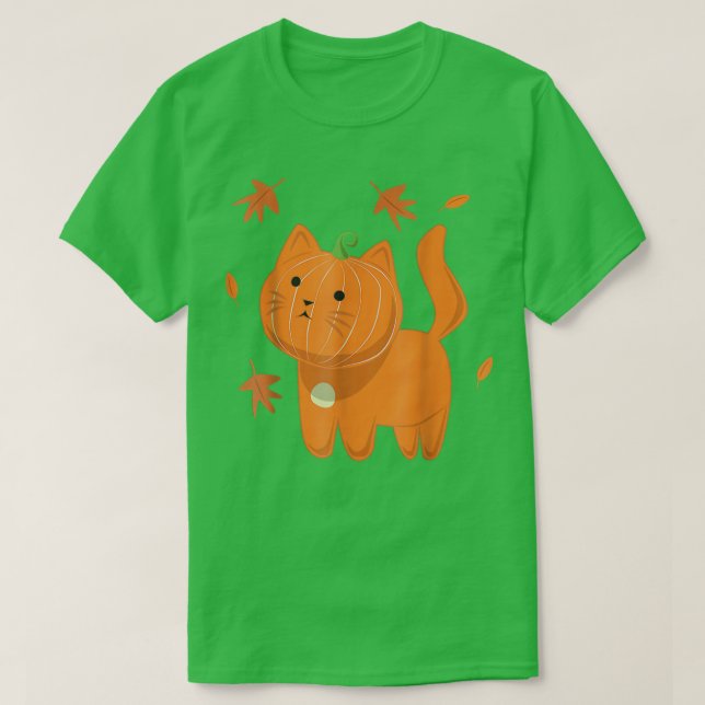 T-shirt Amusant Citrouille Chat Halloween 2022 Jack-o'-lan (Design devant)
