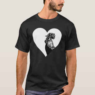 T-shirt Amusant Coeur blanc Noir Coq poulet Unisex