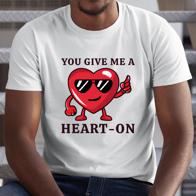 T-shirt Amusant Coeur Coeur Coquin ami Saint-Valentin (Funny Naughty Heart Boyfriend Valentine's Day T-Shirt)