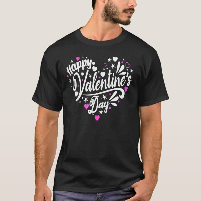 T-shirt Amusant Coeur Heureuse Sainte-Valentin Pour Femmes (Devant)