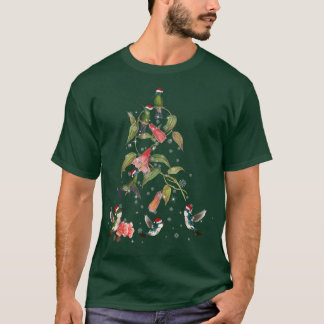 T-shirt Amusant Colibri Porche Arbre De Noël Et Regardez