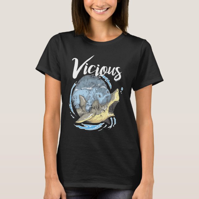 T-shirt Amusant combat de requins Manatee (Devant)