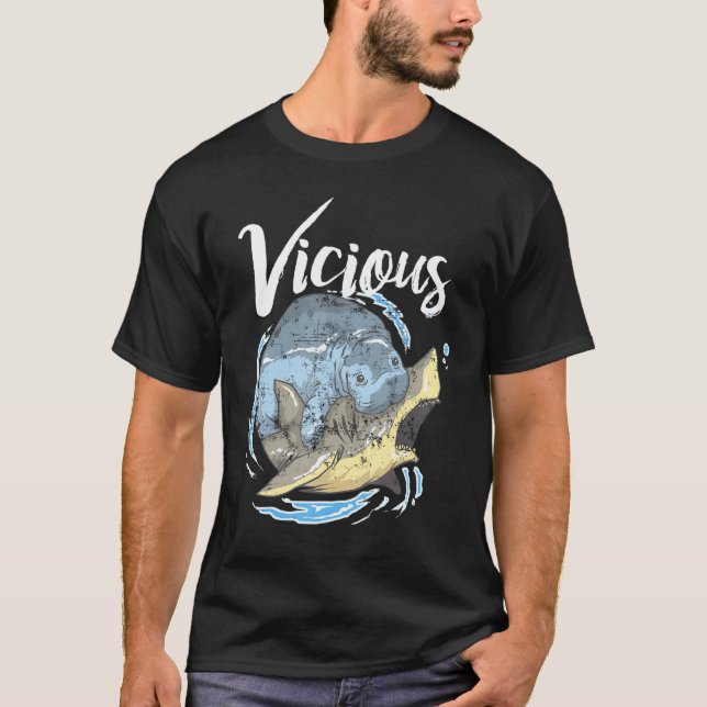 T-shirt Amusant combat de requins Manatee (Devant)