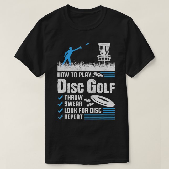 T-shirt Amusant Comment Jouer À Disk Golf (Design devant)