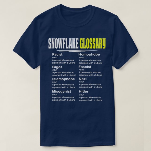 T-shirt Amusant Conception Conservatrice Glossaire Flocon  (Design devant)