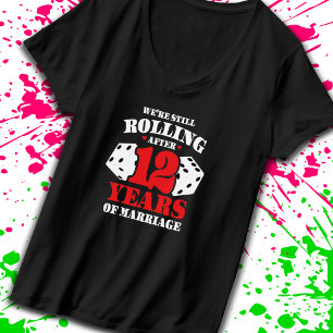 T-shirt Amusant couple du 12e anniversaire marié 12 ans