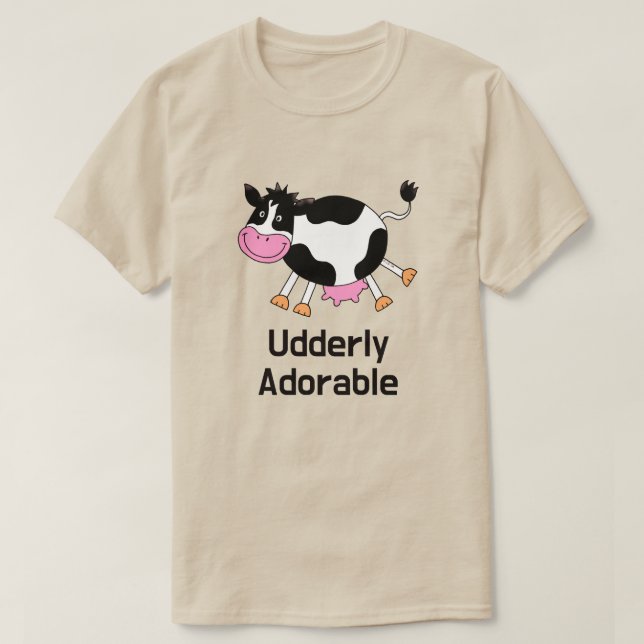 T-shirt Amusant Cute Cow Pun Design de dessin (Design devant)