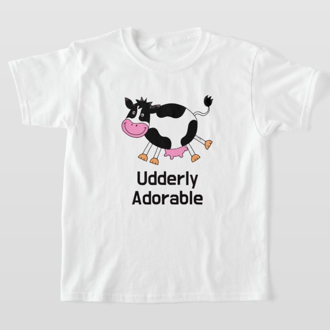 T-shirt Amusant Cute Cow Pun Design de dessin (Poser)