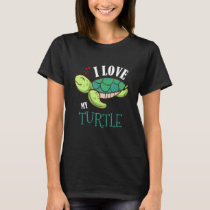 T-shirt Amusant Cute I Lote My Turtle Lovers Cadeau