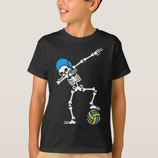 T-shirt Amusant Dab squelette Dabbing Water polo Halloween (Devant)