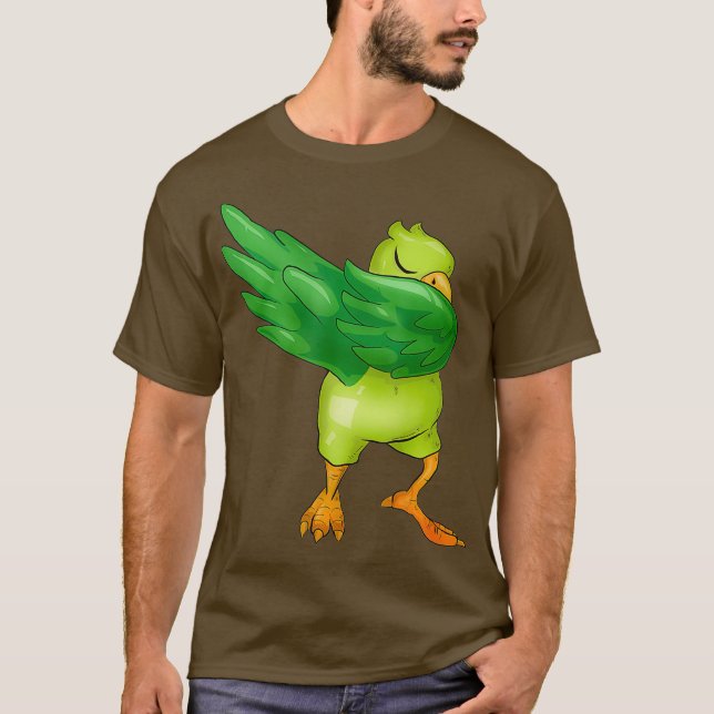 T-shirt Amusant Dabbing Parrot Cadeau Enfants Parrot Amour (Devant)