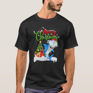 T-shirt Amusant de requin Xmas éclairage Hammerhead requin