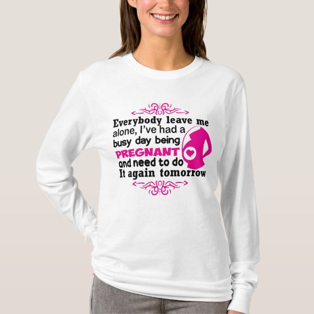 T-shirt Amusant début de grossesse mot art (Devant)