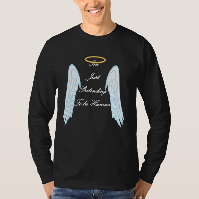 T-shirt Amusant design ange avec ailes cool et halo (Devant)
