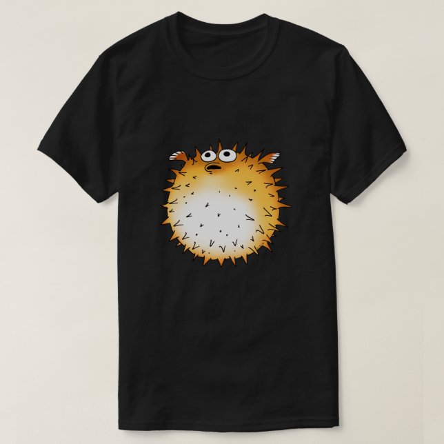 T-shirt Amusant dessin animé Puffer Poisson Design (Design devant)
