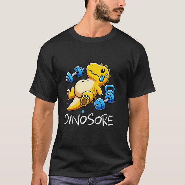 T-shirt Amusant Dinosaure Entraînement Salle De Fitness Re (Devant)