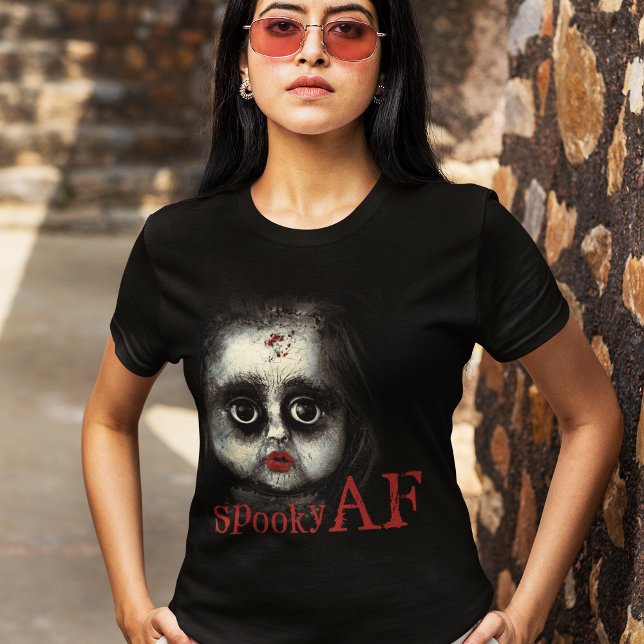 T-shirt Amusant Éffrayant AF Déplaisant Goth Doll Face Hal (Créateur téléchargé)