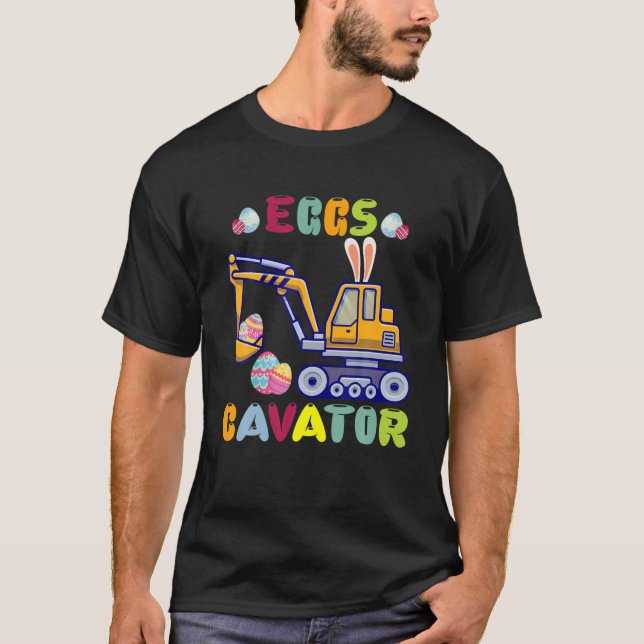 T-shirt Amusant Eggscavator Chasse Aux Oeufs De Pâques Pou (Devant)