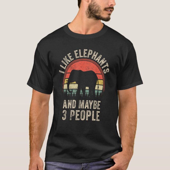 T-shirt Amusant Eléphant Design Art Graphisme Eléphants Zo (Devant)
