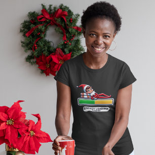 T-shirt Amusant Elf se détendre sur la barre de progressio