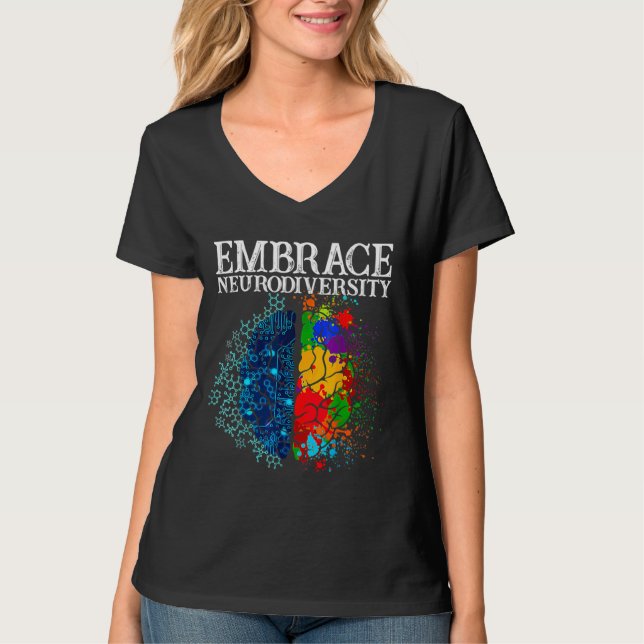 T-shirt Amusant Embrasser Neurodiversité Cerveau Adhd Auti (Devant)