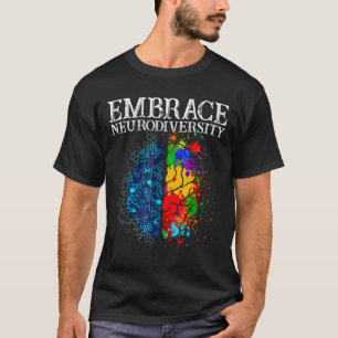 T-shirt Amusant Embrasser Neurodiversité Cerveau TDAH Auti