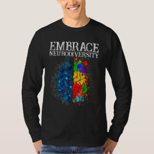 T-shirt Amusant Embrasser Neurodiversité Cerveau TDAH Auti