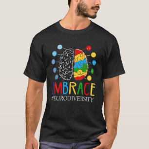 T-shirt Amusant Embrasser Neurodiversité Cerveau TDAH Auti